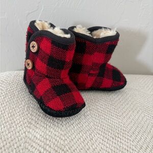 Red and Black Plaid Baby UGG Booties